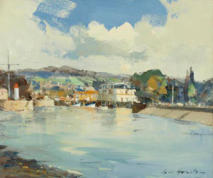 Artist: Ian Houston; Painting: The Entrance to Honfleur Harbour
