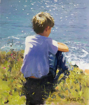 Artist: Nicholas St John Rosse; Painting: On the cliffs