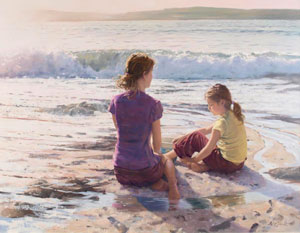 Artist: Nicholas St John Rosse; Painting: Conversation at Daymer Bay