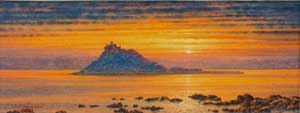 Artist: Steven Thor Johanneson, RSMA; Painting: Sunset over Mounts Bay